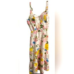 Lily Rose Midi Sundress Floral w/Molded Cup & Lining Polyester Women Size XS
